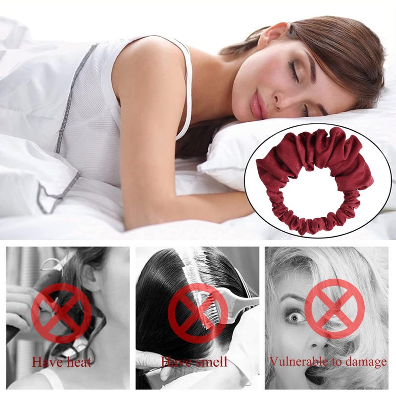 Foaryoer Heatless Curlers to Sleep In, No Heat Curling Wrap for Long Hair Overnight (Red) - Image 4