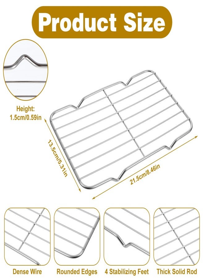 Quilax Roasting Rack, Stainless Steel Baking Wire Rack, Heavy Duty Wire Rectangle Bake Racks for Baking, Cooling, Steaming (5.3 x 8.46 Inch) - Image 2