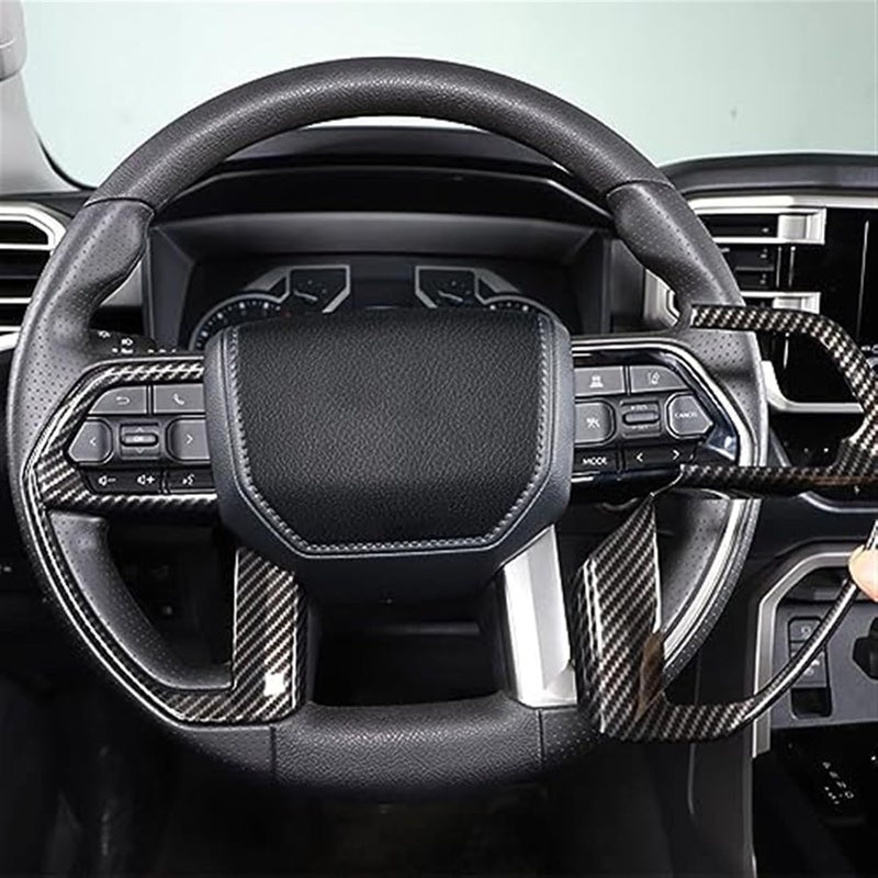 DEMULAX Carbon Fiber Steering Wheel Cover for Toyota Tundra 2022-2023 - Image 4
