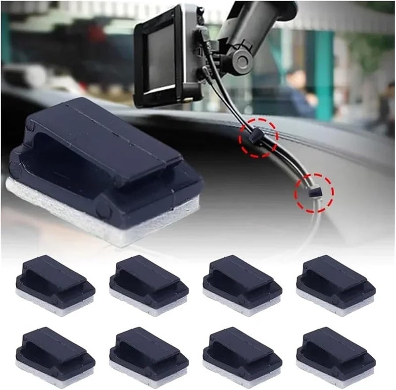 50Pcs Black Self Adhesive Cable Clips Organizer Car Dashboard Wire Holder Cord Manager - Image 3