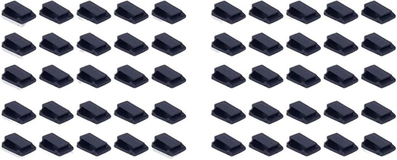 50Pcs Black Self Adhesive Cable Clips Organizer Car Dashboard Wire Holder Cord Manager - Image 1