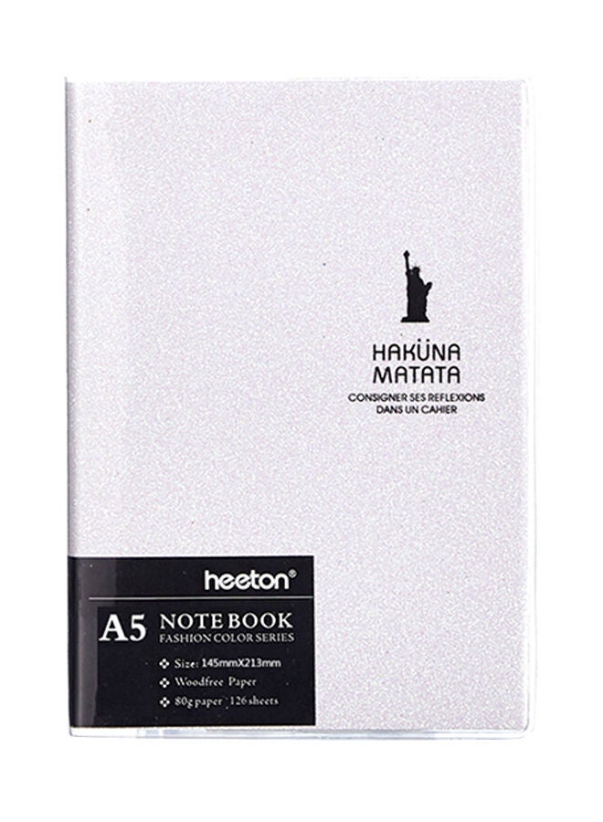 نيبمينينت دفتر للملاحظات اليومية بغلاف من المطاط بتصميم عصري وملون ومبتكر مقاس A5 أبيض