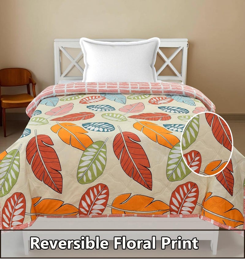CLOUDTAILNET Premium Ultrasonic Comforter Single Bed, Reversible Microfiber, Quilt, AC Blanket, Dohar Single Bed Paisley Multi Leaf - Image 2