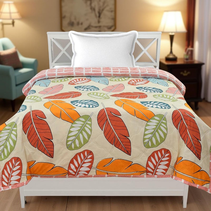 CLOUDTAILNET Premium Ultrasonic Comforter Single Bed, Reversible Microfiber, Quilt, AC Blanket, Dohar Single Bed Paisley Multi Leaf - Image 4