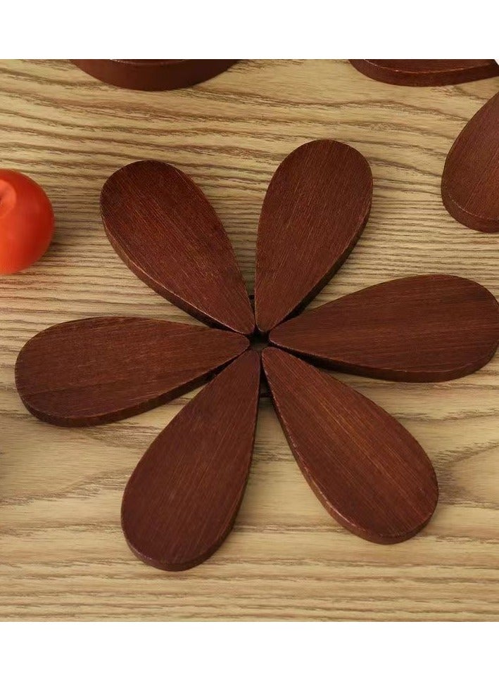 Creative Wood Table Placemats Heat Resistant Placemats, Home Decor Space-saving Suitable for Dining Table and Kitchen, 4 pcs  in One  - Image 5