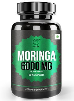 noble nature Moringa 6000 MG, 60 Veg Capsules  - Image 1