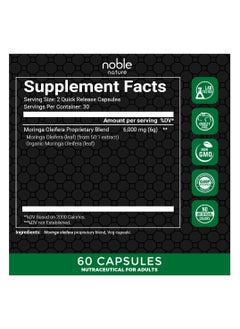 noble nature Moringa 6000 MG, 60 Veg Capsules  - Image 2