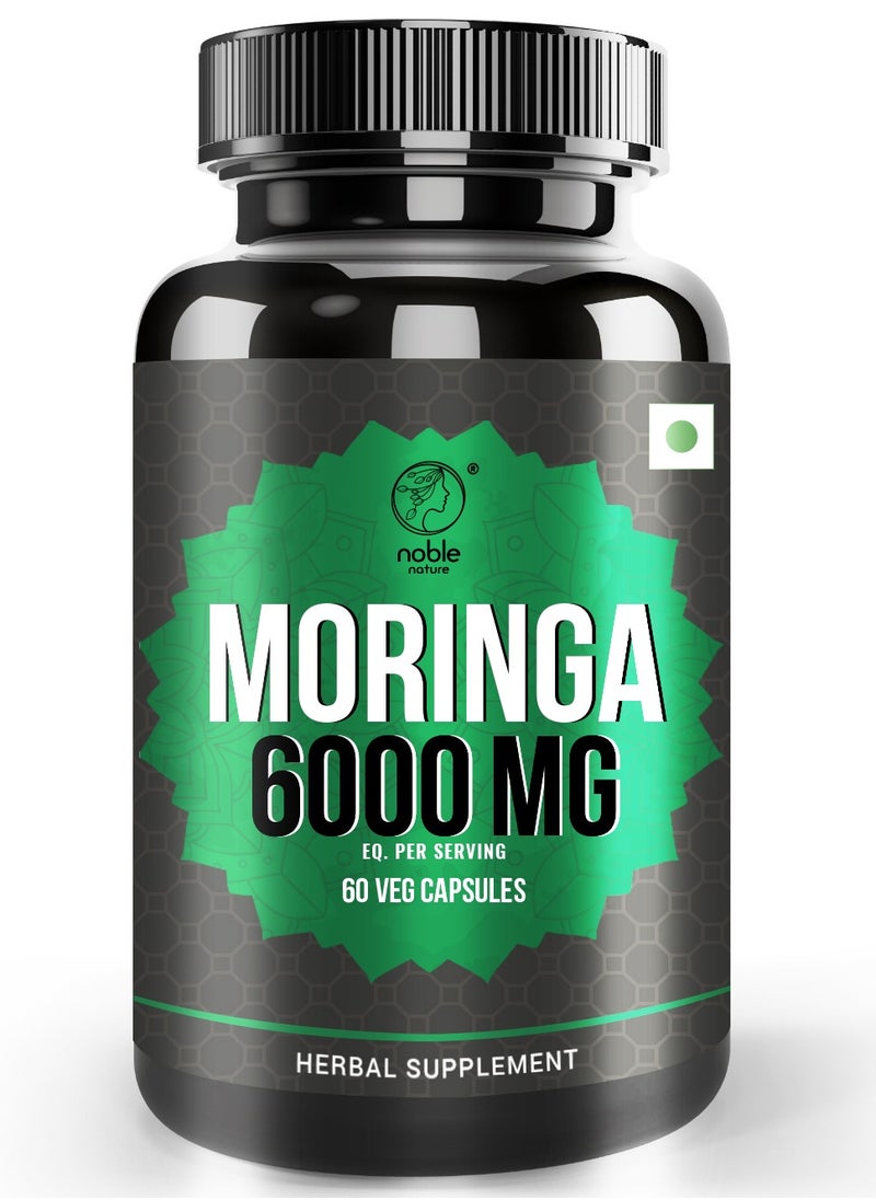 noble nature - Moringa 6000 MG, 60 Veg Capsules - Image 1