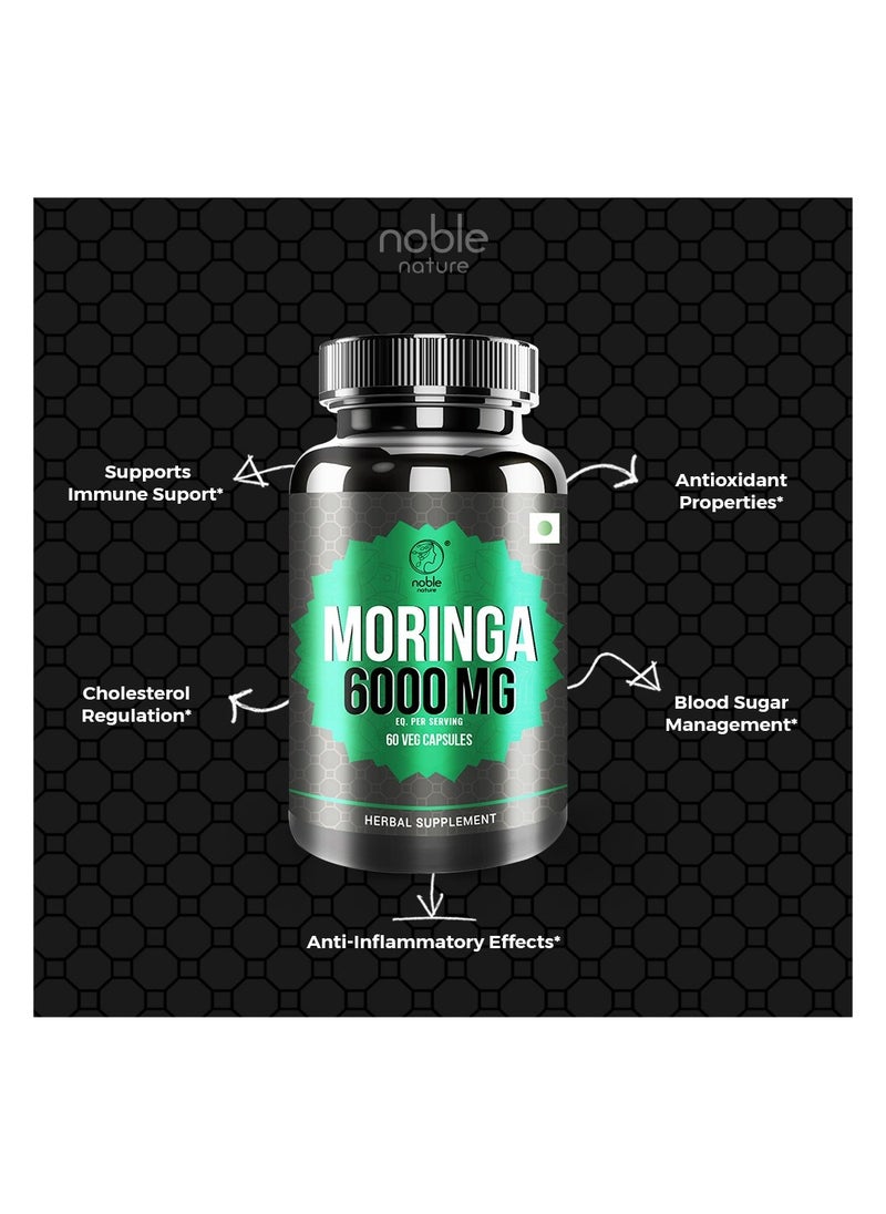 noble nature - Moringa 6000 MG, 60 Veg Capsules - Image 1