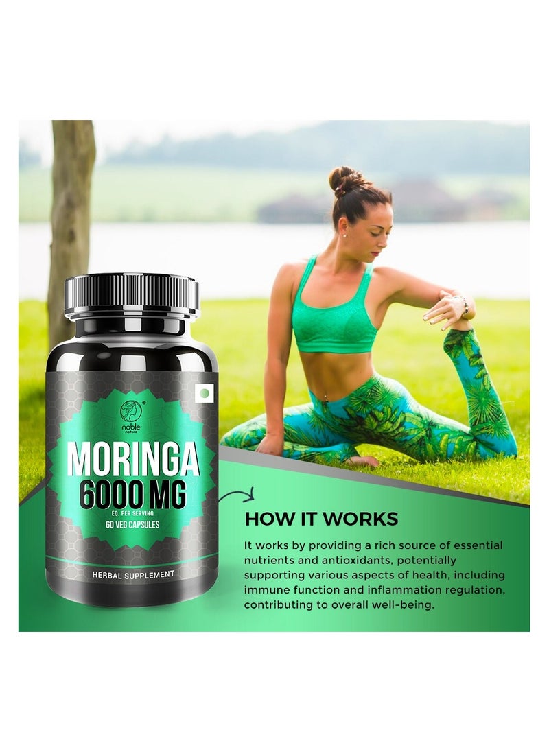 noble nature - Moringa 6000 MG, 60 Veg Capsules - Image 1