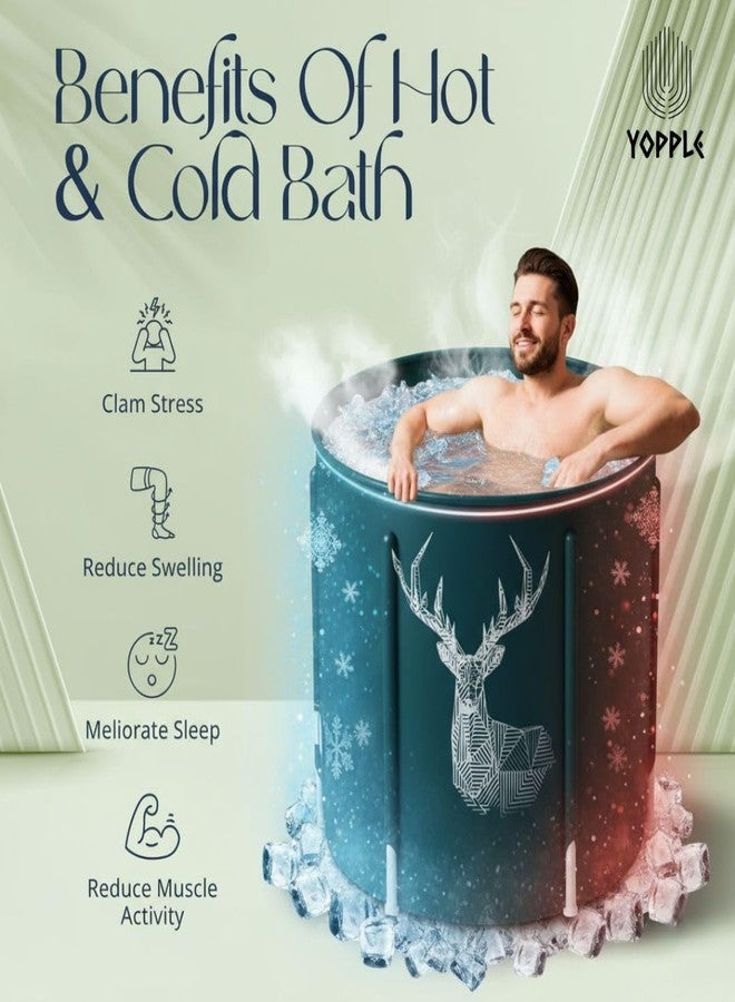 Yopple Ice Bath Tub for Adults, Foldable Bath tub for Outside Cold Plunge, Large Cold Water Therapy Ice Recovery Pod, Bathroom Freestanding Bathtubs for Hot Bath 80 * 65cm - Image 2