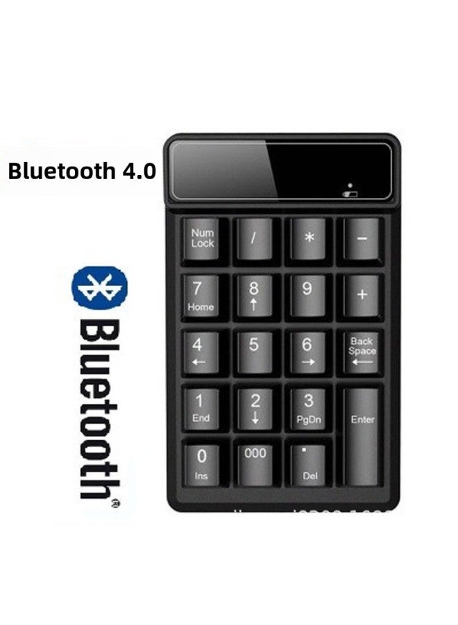 USB Wireless Bluetooth Numeric Keyboard Mini Keypad Suspended Mechanical Feel 19 Key Financial Accounting Cipher-Color:Bluetooth Edition [Black]]  - Image 1