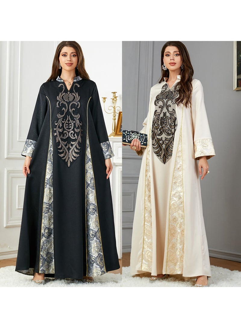 KUYING New Patchwork Beaded Dress  - Image 2