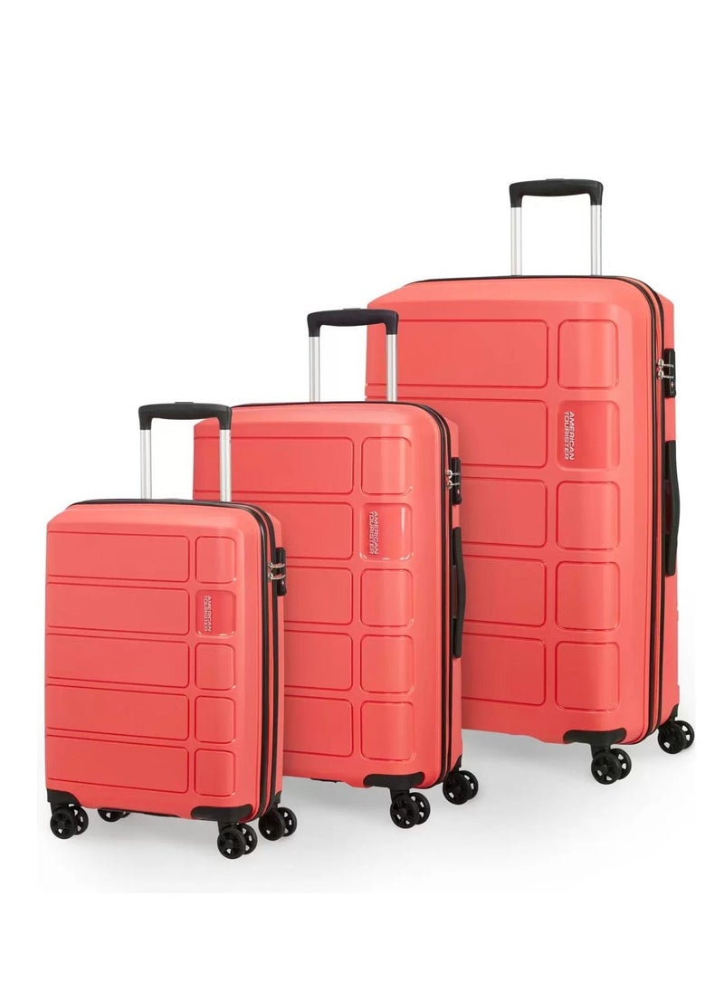 AMERICAN TOURISTER - 3-Piece Summer Splash Hardside Luggage Set With TSA Lock System in Coral - Image 1