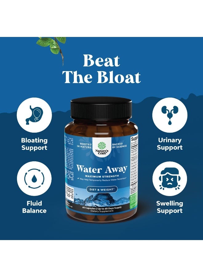 Bio Sense Water Away Pills Diuretic Supplements - Natural Diuretic Water Pills To Reduce Water Retention With Dandelion Leaf Extract Pure Green Tea Juniper Berry Vitamin B6 For Water Balance And Kidney Cleanse - Image 3