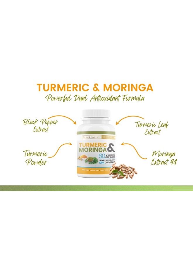Maximize Within Turmeric Curcumin with Moringa - Supplement That Supports Inflammatory Response & Occasional Joint Discomfort. Antioxidant Properties with 95% Curcuminoids. 60 Capsules