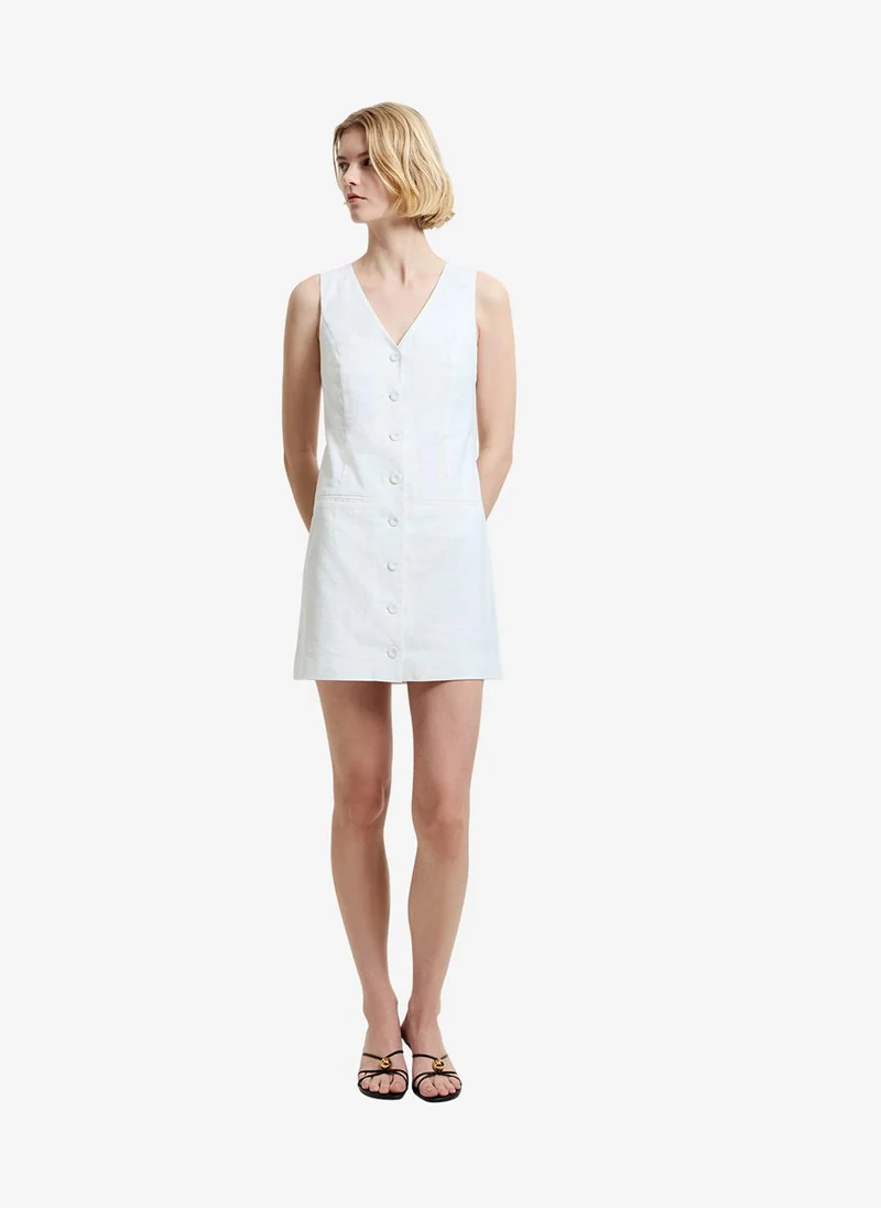French Connection  Women's Summer White Aspen Linen Slvles Aline Dress for Women | Best Price UAE