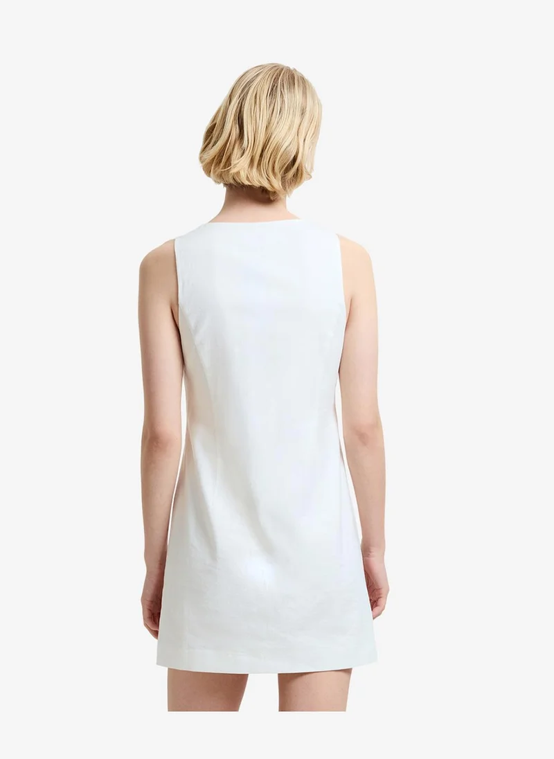 French Connection  Women's Summer White Aspen Linen Slvles Aline Dress for Women | Best Price UAE