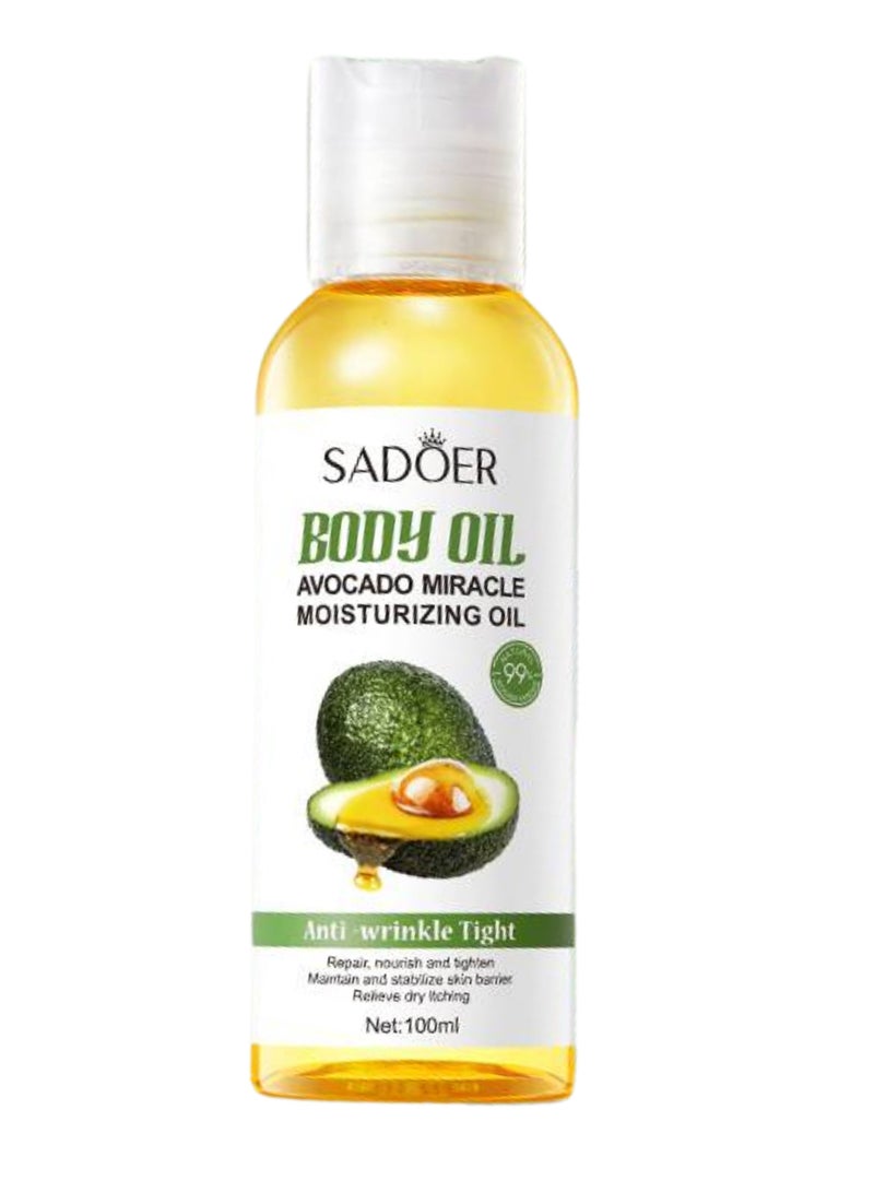 SADOER BODY OIL AVOCADO MIRACLE MOISTURIZING OIL 100ml - Image 1