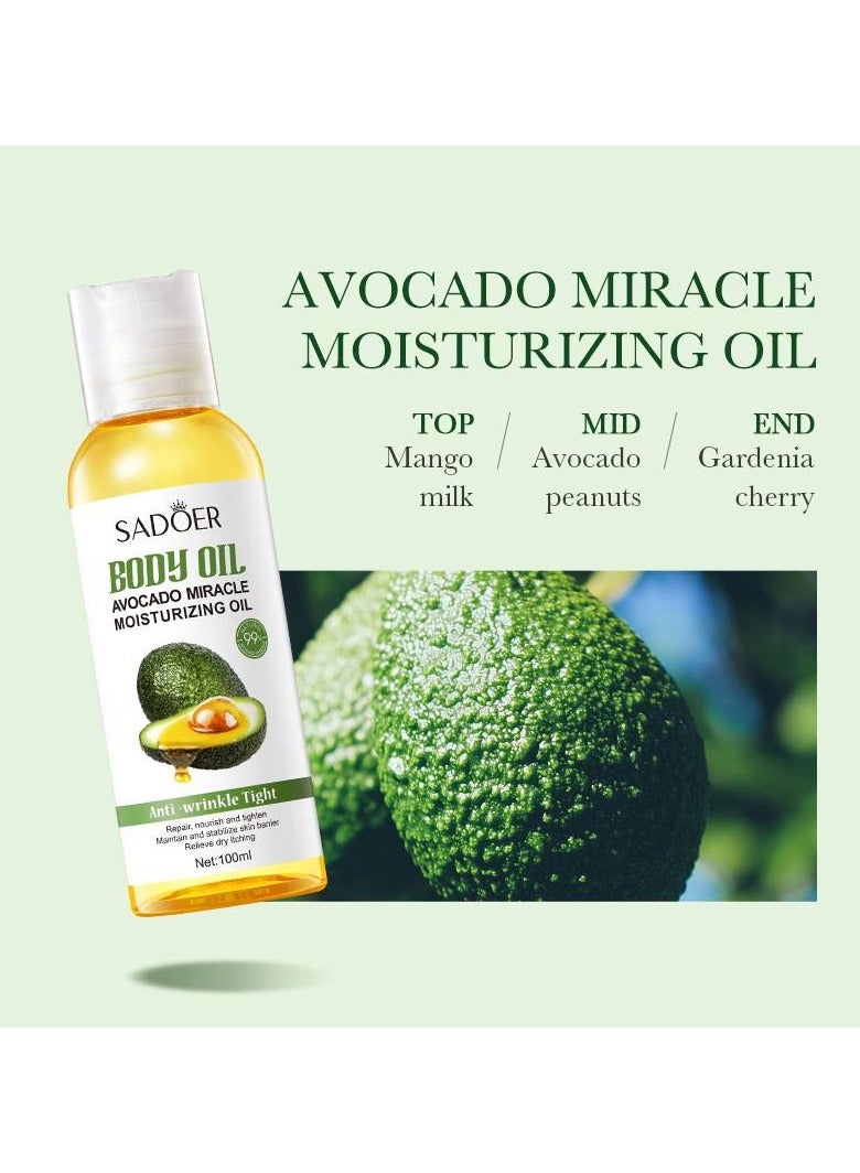 SADOER BODY OIL AVOCADO MIRACLE MOISTURIZING OIL 100ml - Image 2