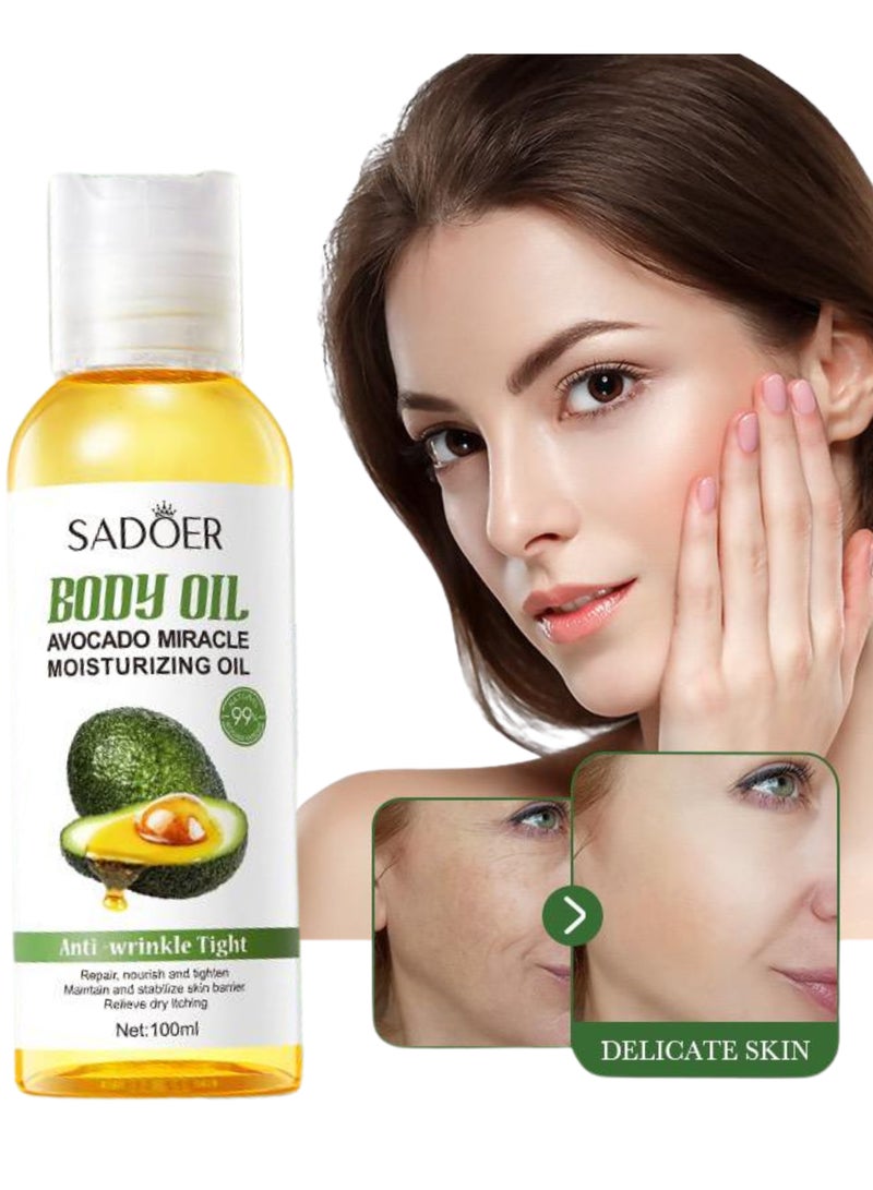 SADOER BODY OIL AVOCADO MIRACLE MOISTURIZING OIL 100ml - Image 4