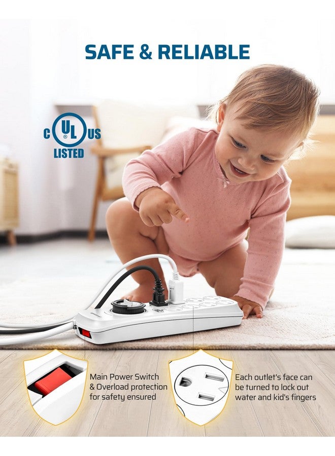 ديوينويلز شريط طاقة ميكانيكي بمؤقت من ديونويلز، مزود بـ 8 منافذ، قابس مسطح، سلك بطول 6 أقدام، حماية من الحمل الزائد، مؤقت داخلي لأحواض أسماك التنين الملتحي، أحواض السمك، مصابيح النمو، النباتات، مصابيح الزواحف، معتمد من UL - Image 4