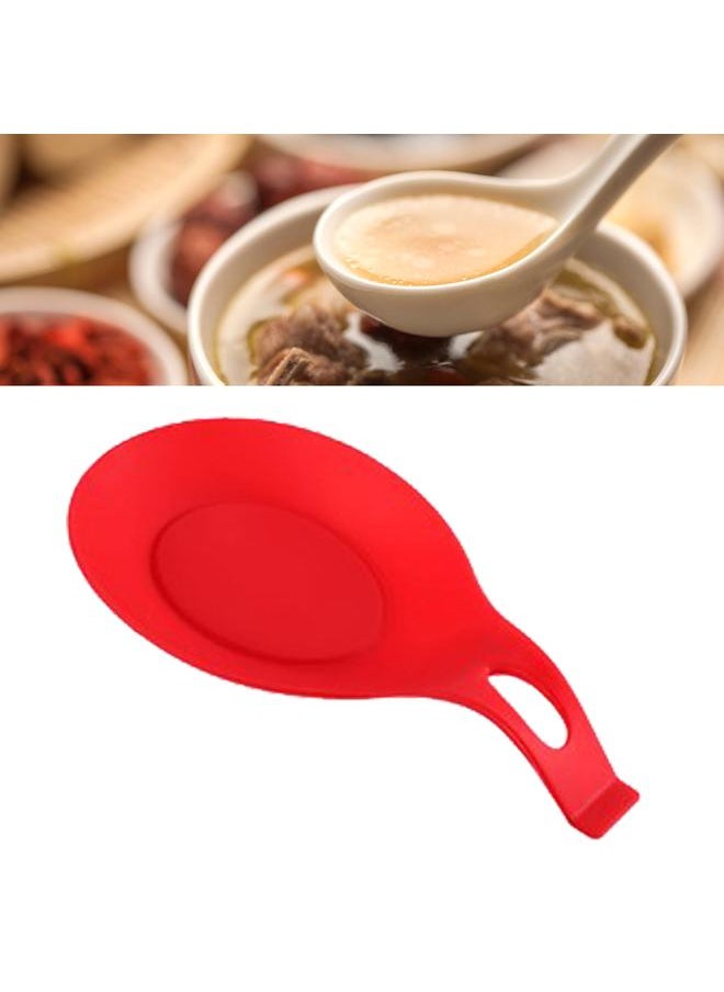 xozgdovg Silicone Spoon Rest High Temperature Proof Heat Resistant Spoon Holder for Home Kitchen Red  - Image 5