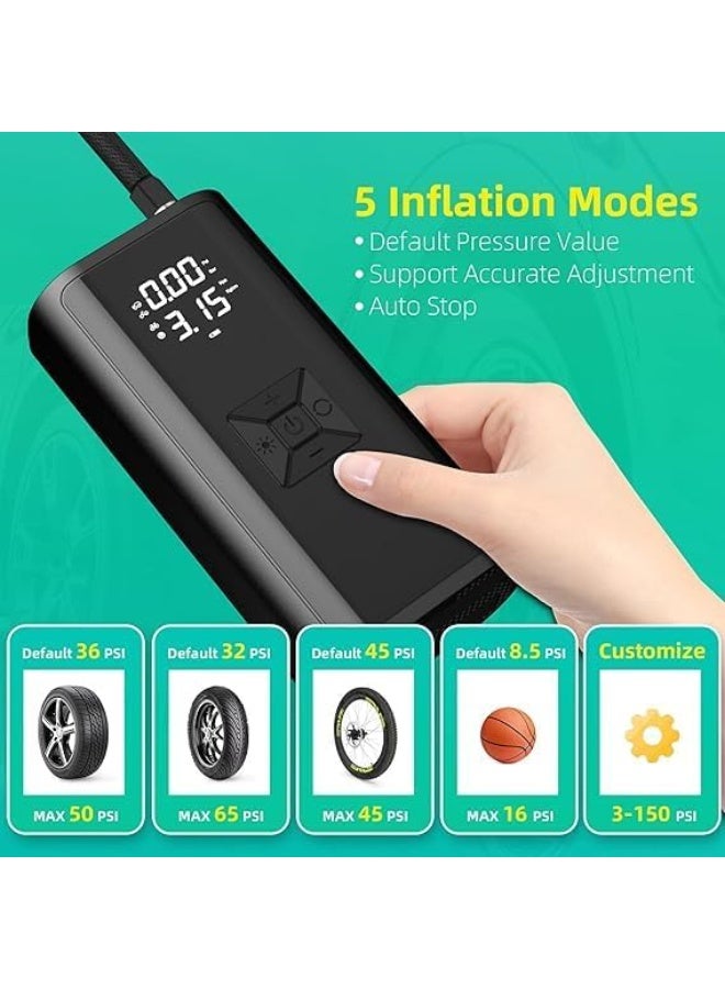 UShop U-Shop Mini Portable Digital Electric Air Pump, 150 PSI Cordless, Fast Inflation for Car, Bicycle, Motorcycle Tires and Swimming Wheels - Image 3