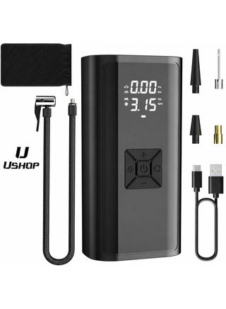 U-Shop Mini Portable Digital Electric Air Pump, 150 PSI Cordless, Fast Inflation for Car, Bicycle, Motorcycle Tires and Swimming Wheels