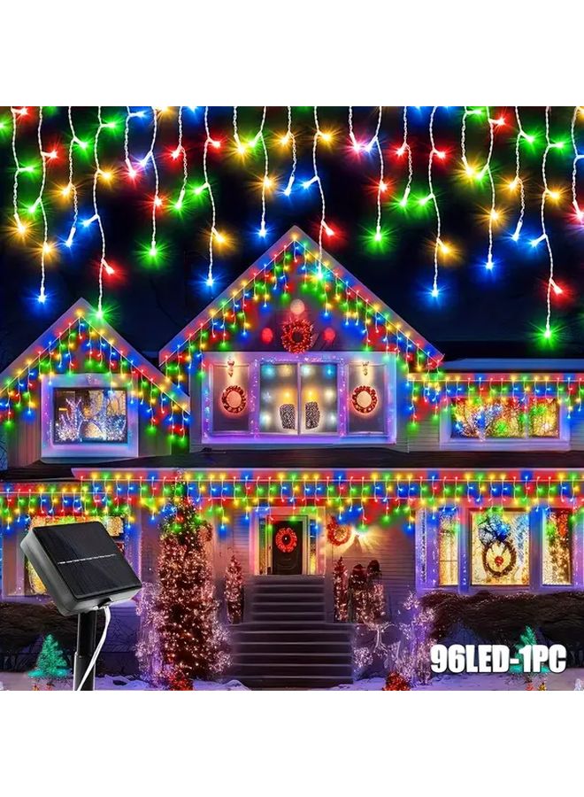 96 مصباح LED متعدد الألوان أضواء خرافية خارجية تعمل بالطاقة الشمسية 8 أوضاع تشغيل وإيقاف تلقائي حساس للحديقة فناء حفل زفاف ديكور عيد الميلاد - Image 1