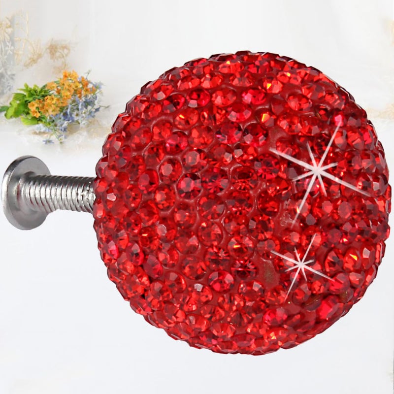 Stainless Steel Cabinet Knob Round Drawer Pull Handle Red 2cm 5cm With Screws - Image 5