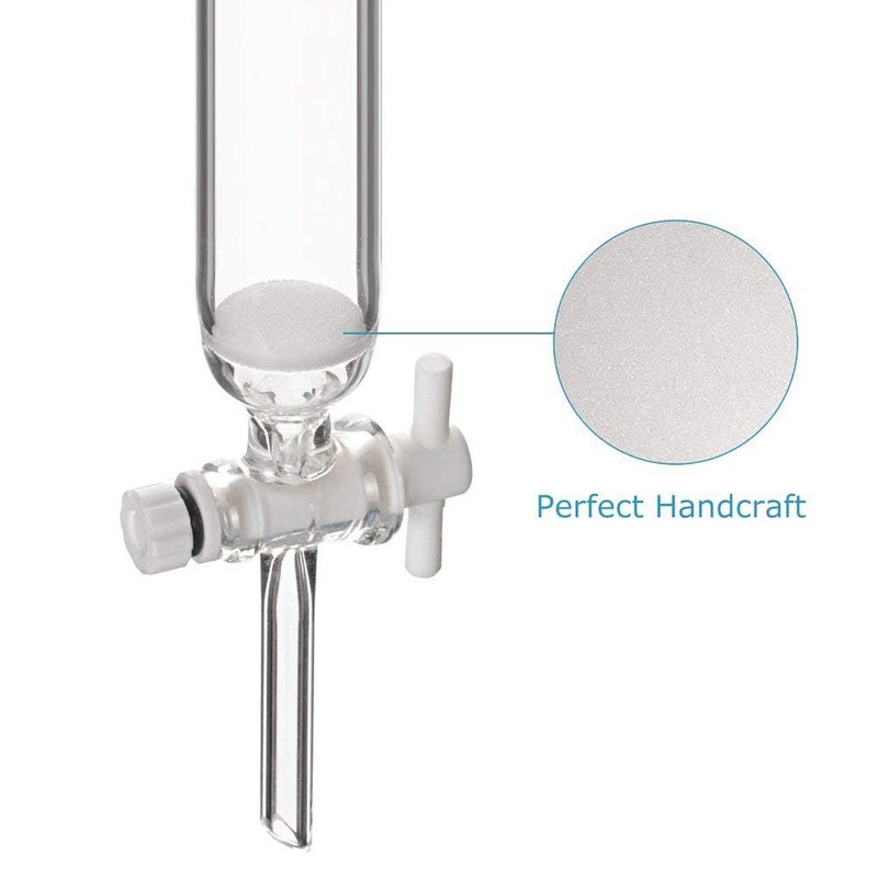 stonylab Borosilicate Glass Chromatography Column with Reservoir and Fritted Disc, 100ml - Image 4