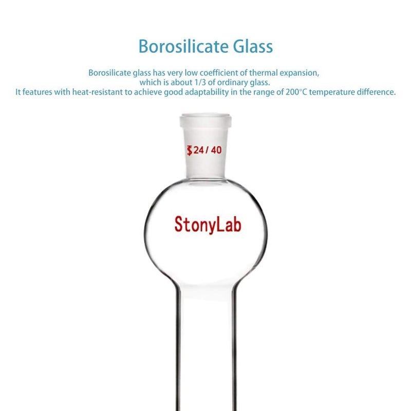 stonylab Borosilicate Glass Chromatography Column with Reservoir and Fritted Disc, 100ml - Image 3