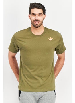 Men Sportswear Fit  Short Sleeves Brand Logo T-shirt, Olive