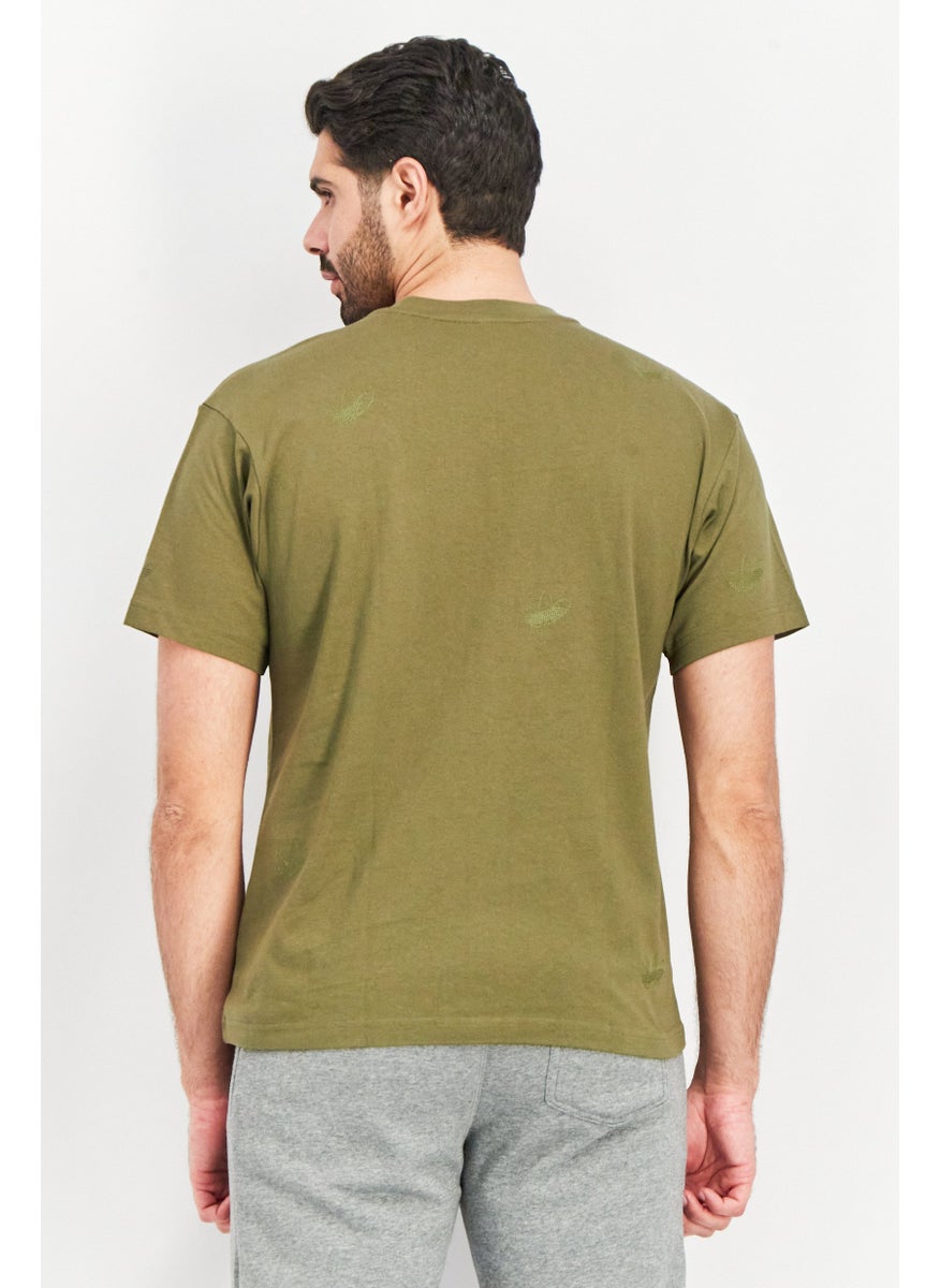 adidas Originals - Men Sportswear Fit  Short Sleeves Brand Logo T-shirt, Olive - Image 1