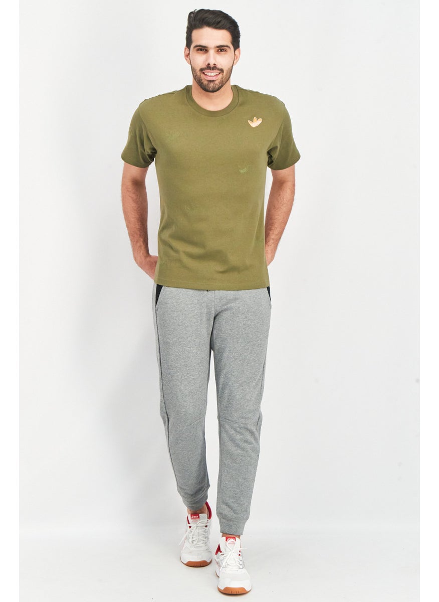 adidas Originals - Men Sportswear Fit  Short Sleeves Brand Logo T-shirt, Olive - Image 1