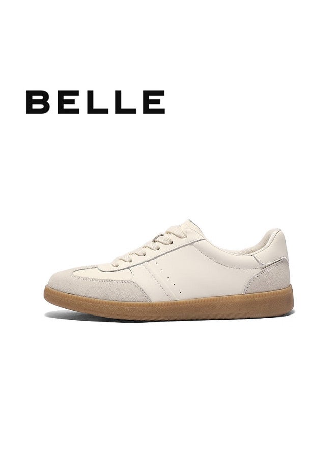 Belle Men's Casual Shoes, Sports Sneakers, Spring And Summer Retro Height-increasing 3.5cm Dexun Shoes A, White-gray Leather, Size 41 - Image 3