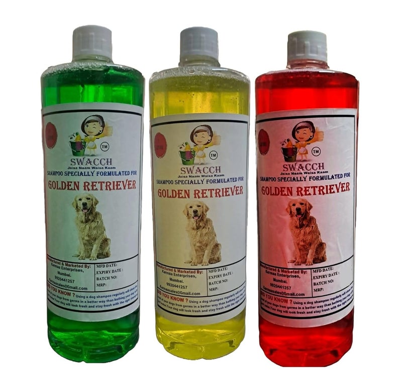 SWACCH Shampoo Specially FORMULATED for Golden Retriever 1 Litre Combo Pack of 3 Jasmine Lemon NEEM ALOVERA - Image 1
