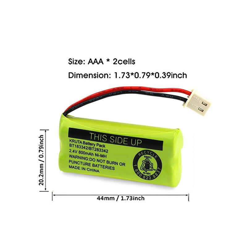 Kruta BT183342 BT283342 BT166342 BT266342 BT162342 BT262342 Battery Compatible with VTech CS6114 CS6419 CS6719 AT&T EL52300 CL80112 VTech CS6719-2 Cordless Handsets - Image 3