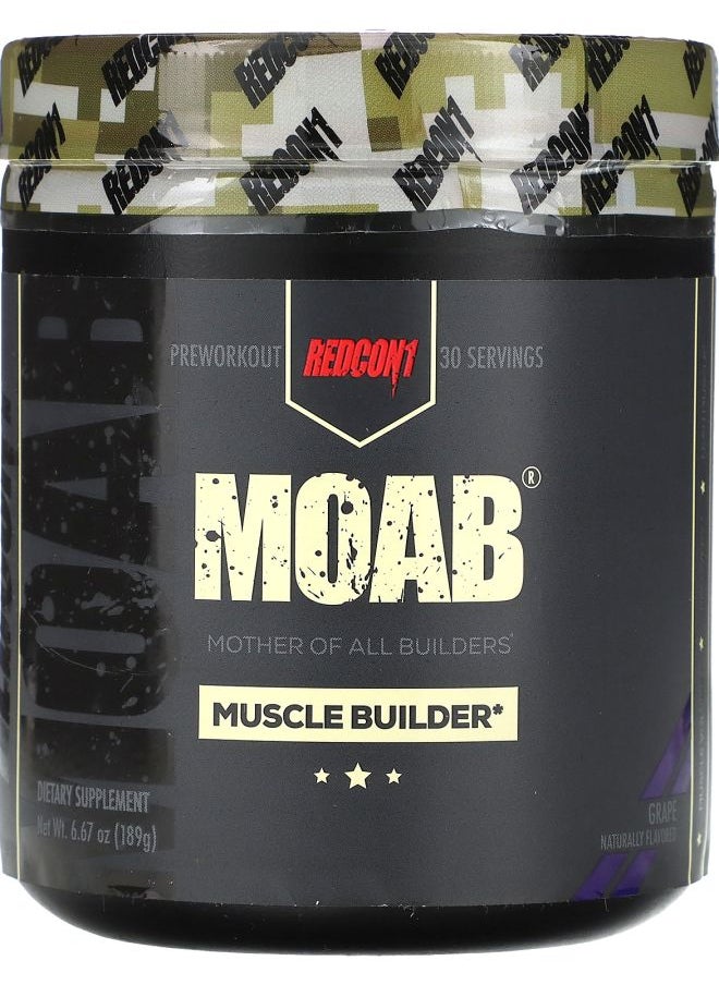 Moab Muscle Builder Preworkout Grape 6.67 oz (189 g)
