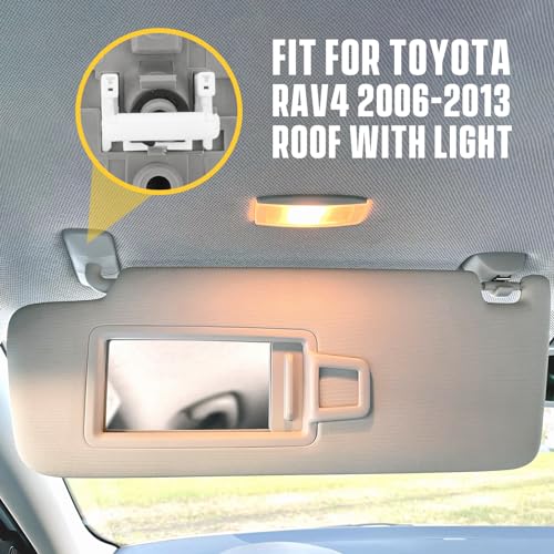 PetMigo Right Passenger Side Sun Visor with Light Fit for Toyota RAV4 (Roof with Light) 2006 2007 2008 2009 2010 2011 2012 2013, Replaces for 74310-42452-B2 Beige - Image 2