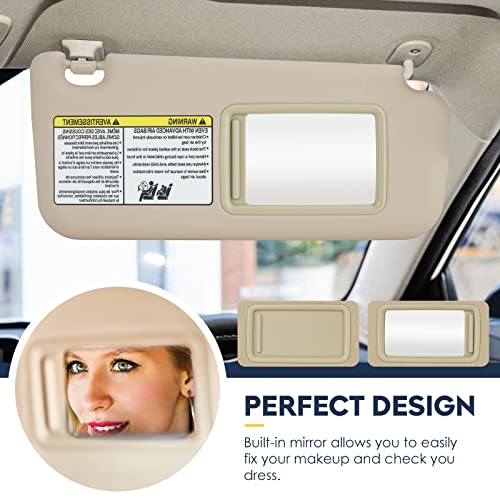 PetMigo Right Passenger Side Sun Visor with Light Fit for Toyota RAV4 (Roof with Light) 2006 2007 2008 2009 2010 2011 2012 2013, Replaces for 74310-42452-B2 Beige - Image 5