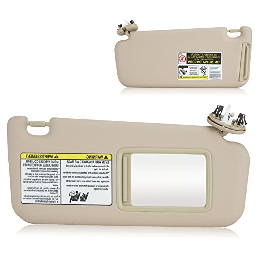 PetMigo Right Passenger Side Sun Visor with Light Fit for Toyota RAV4 (Roof with Light) 2006 2007 2008 2009 2010 2011 2012 2013, Replaces for 74310-42452-B2 Beige - Image 1