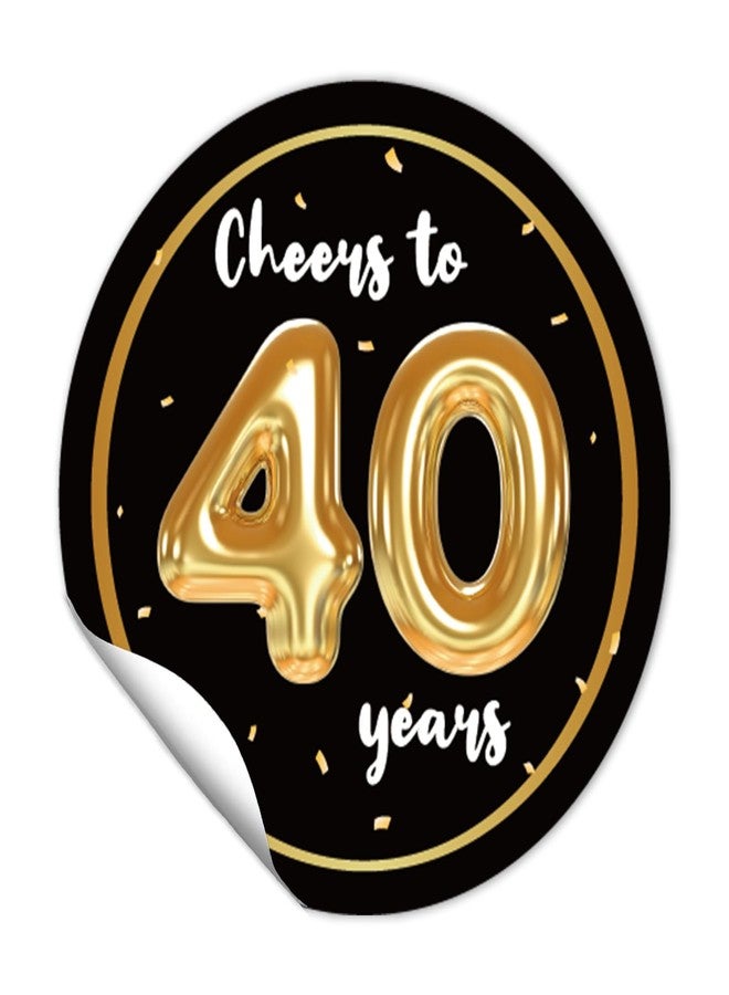 REWIDPARTY 1.5 Inch Round 40th Birthday Stickers（80 Pieces） Balloon Cheers to 40 Years Stickers 40th Birthday Party Favor Stickers Adhesive Party Stickers 40th Anniversary Party Decorations Supplies - Image 1