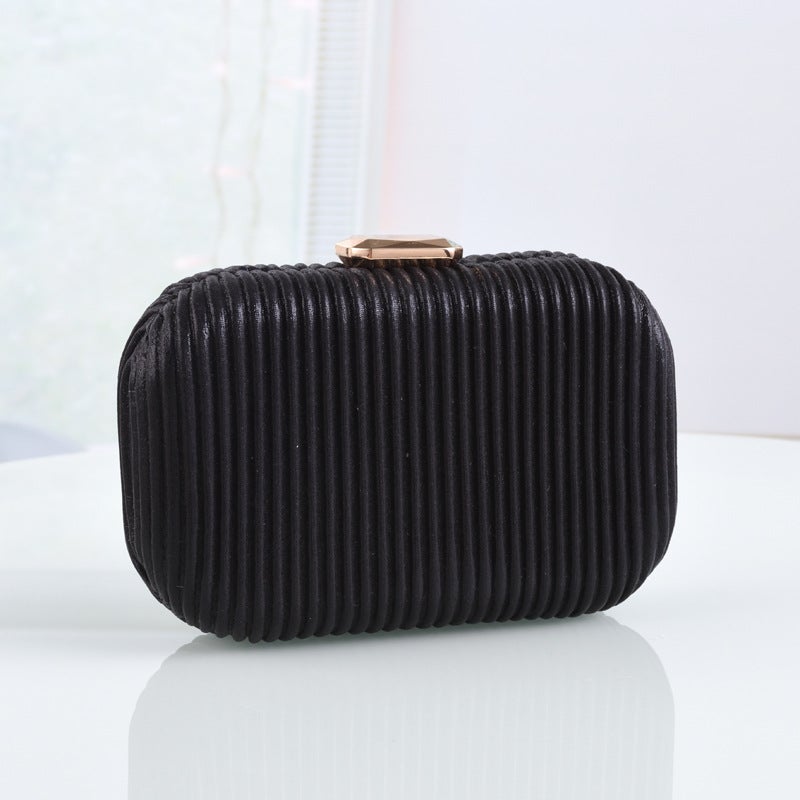 New Evening Bags Chain Crossbody Bags Striped Pu Party Clutch Bags Handmade Bridal Evening Bags - Image 1
