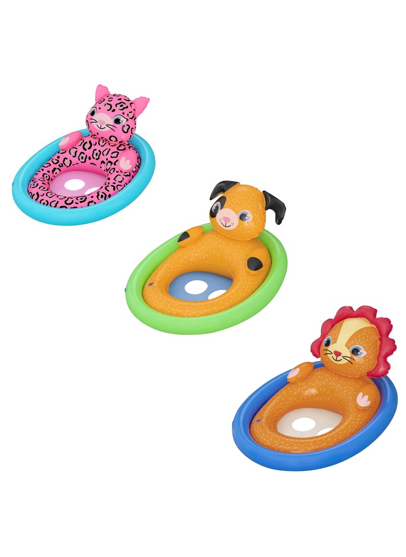 Bestway Bestway Baby Float Lil Animal Baby Boat 71x56cm, Assorted 1 Piece (Style & Color May Vary)  | Inflatable Ride-on | Pool Float | Summer Water Toy | Pool & Beach Toy  - Image 1