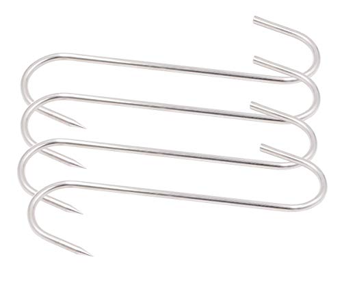 HONSHEN Meat Hooks 6 Inch 4mm S-Hook Stainless Steel Meat Processing Butcher Hook Pot Hooks (6 Inch) - Image 1