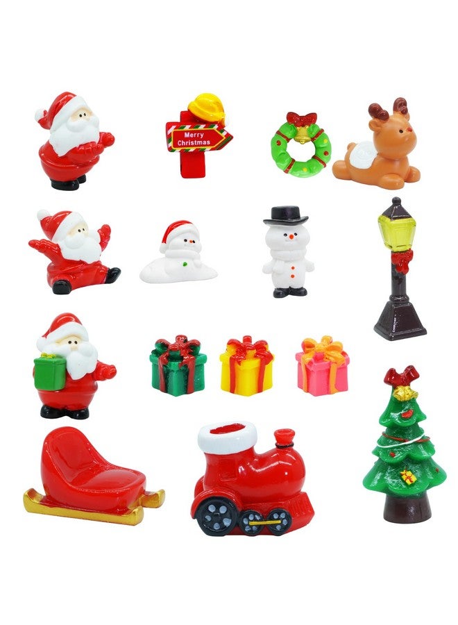 HAPTIME 15Pcs Christmas Mini Resin Figures Tiny Animals Figures To Hide Snowman Santa Claus Figurines Decor Miniatures Christmas Decorations Indoor Outside Christmas Stocking Stuffers Party Favors Desk Pets  - Image 1