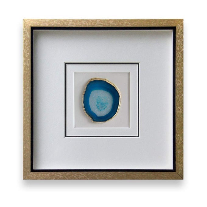 HANDMADE 157X157 GOLD EDGE NATURAL AGATE WALL ART WITH SHADOW BOX FRAME FRONT GLASS FOR LIVING ROOM BEDROOM HOME DECORATION