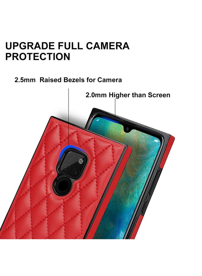 Zaboon Case For Huawei Mate 20 Elegant Rhombic Pattern Microfiber Leather +TPU Shockproof Case with Crossbody Strap Chain - Image 5